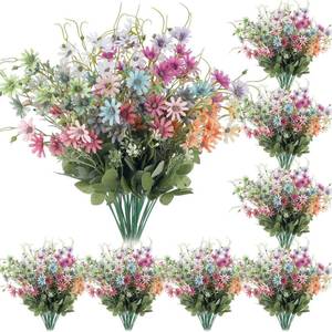 lot 17372 image: Riceshoot 48 Pcs Wildflowers Artificial Flowers Silk Fake Daisy Wild Flower Bouquets Outdoor UV Resistant Faux Greenery Plants for Spring Summer Decoration Home Indoor Vase Floral Arrangements Decor