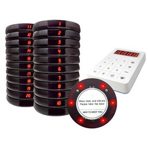 lot 17378 image: Pagers for Restaurants 20 Coaster Beeper, Restaurant Pager System Long Range, Customer Queue Pagers Set with Vibration, Flashing and Buzzer, Beepers for Food Truck, Church, Nursery