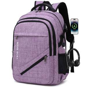 lot 17388 image: FENGDONG Large Laptop Backpack 17.3 inch Durable Waterproof Travel College Backpack Bookbag for Men & Women Business Backpack with USB Charging Port and Headset Port Light Purple