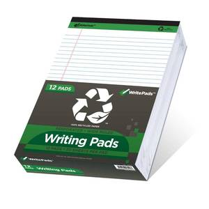 lot 17389 image: KAISA Legal Note pads 8.5 x 11��12pads 600 Sheets note pads Writing Pads Recycled Paper, Wide Ruled Perforated 50 sheets Premium Thick Paper Hard Back Notepads 8-12x 11-34 Writing Tablet Canary For Office Supplies (Pack of 12pc)