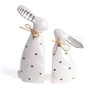 lot 17390 image: Valery Madelyn Easter Bunny Decorations for Home, 2Pcs Ceramic White Rabbit Statue Figurine Spring Decor, Easter Gift Tabletop for Indoor Outdoor Garden Lawn Yard Decor Table Centerpieces