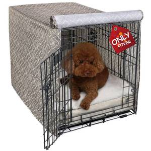 lot 18006 image: Explore Land Pattern Dog Crate Cover for 42 Inches Wire Cage, Heavy-Duty Polyester 1 2 3 Doors Standard Metal Pet Kennel Enclosure (Vintage Violet)
