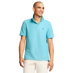 lot 18011 image: Izod Mens Advantage Performance Short Sleeve Polo Shirt, Blue Vervain, Large