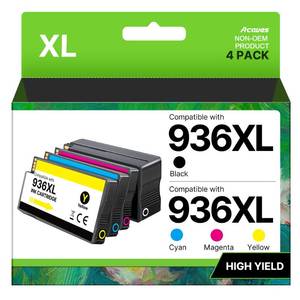lot 18015 image: 936 Ink Cartridges for HP Printers 936e High Yield HP936 936XL Replacement for HP 936 Ink Cartridges Combo Pack Work for HP Officejet Pro 9125e 9120e 9135e 9730e 9130e 9720e 9122e Printers, 31 Pack
