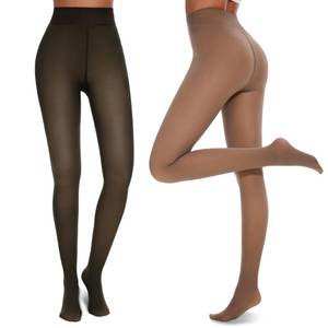 lot 18021 image: NexiEpoch 2 Pairs Fleece Lined Tights Women - Pantyhose Sheer Black Thick Dress Thermal Warm Fake Leggings for Winter