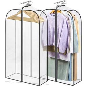 lot 18023 image: LANDNEOO 2 Pack Clear Garment Bags for Hanging Clothes with Zippers on Double Sides - 10 Clothes Storage for Coat, Dress, and Fur in Closet - 40 Long Suit Bags