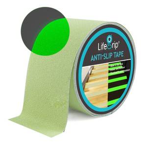 lot 18029 image: LifeGrip Anti Slip Traction Tape with Glow in Dark Green, 4 Inch x 38 Feet - Best Grip, Friction, Abrasive Adhesive for Stairs, Tread Step, Indoor and Outdoor, Luminous Green (4 inch X 38 feet)