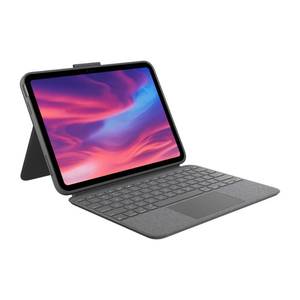lot 18041 image: Logitech Combo Touch, Detachable iPad Keyboard Case (10th gen and A16) with Large Precision Trackpad, Full-Size Backlit Keyboard, and Smart Connector Technology - Oxford Gray