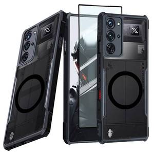 lot 18043 image: for ZTE Red Magic 10 Pro  10 Pro10S Pro10S Pro Case, Ultra-Thin Lightweight Cover Soft TPU Bumper  Acrylic Back Military Grade Airbags Shookproof Drop Protection1 Tempered Film,Magnetic Black