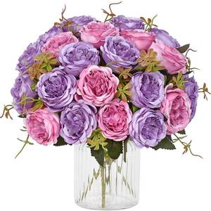lot 18050 image: MARTINE MALL 2 Packs Peonies Artificial Flowers, Dark Pinkish-Purple Artificial Peonies, Silk Peonies Flowers Fake Peonies Artificial Flowers Peonies Bouquet for Centerpiece Table Wedding Home Decor