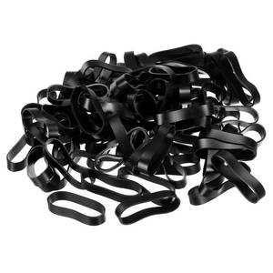 lot 18059 image: PATIKIL Silicone Rubber Bands Cable Ties 100pcs Non-slip 1.5 Flat Black for Cord Wrapping, Bag Wraps, Art