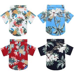 lot 18061 image: Weewooday 4 Pieces Small Pet Summer T-Shirts Hawaii Style Floral Pet Dog Shirt Breathable Cool Clothes Beach Seaside Puppy Sweatshirt for Puppy(Cute Style,X-Large)