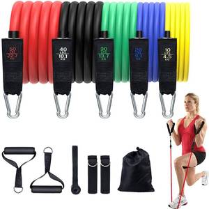 lot 18062 image: Resistance Bands, Simmgud Exercise Bands Set with Handles, Work Out Bands with Door Anchor, Ankle Straps for Strength Training, Physical Therapy, Home Gym for Men and Women, Yoga, Pilates 150 LBS