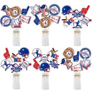 lot 18066 image: 36Pcs Baseball Centerpieces for Tables, Baseball First Birthday Centerpiece Sticks for Rookie of the Year Table Toppers Decorations, Boys 1st Birthday, Baseball Theme Party Decor