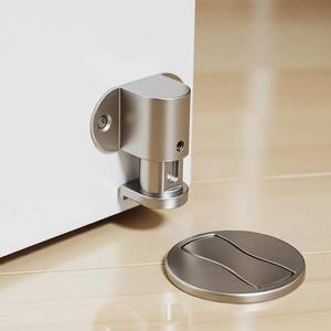 lot 18071 image: Wewemux 1 Pack Magnetic Door Stopper �� Adjustable Magnetic Door Stop for Bottom of Door, Floor Mount Magnet Door Holder with Nail-Free Glue Included, No-Drilling (Sivler)