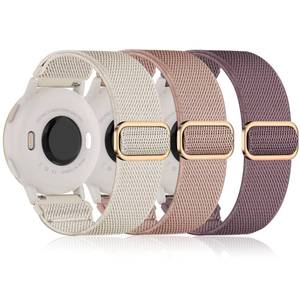 lot 18125 image: Compatible with Garmin Forerunner 16524555 Watch Band, 20mm Sport Strap Compatible with Garmin Vivoactive 5Vivoactive 3 Bands for Women, 3 Pack Soft Nylon Wristbands for VenuVenu Sq Replacement