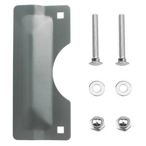 lot 18457 image: U 9500 3 x 7 Latch Guard Plate Cover, Door Security Strike Plate, Easy to Install, Protect Against Forced Entry (Gray) (1 Pack)