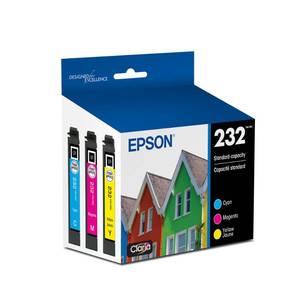 lot 18486 image: Epson 232 Claria Ink Standard Capacity Color Combo Pack (T232520-S) Works with Workforce WF-2930, 2950 and Expression XP-4200, 4205