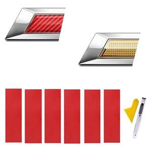lot 20056 image: LANZMYAN Compatible with Bowtie Logo Wrap Stickers Cut-Your-Own Emblem Overlay DIY Decals for Chevy 6PCS Red