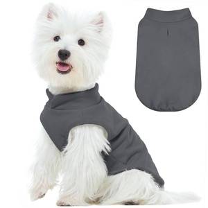 lot 20072 image: FUAMEY Dog Fleece Vest for Small Dogs,Warm Stretchy Dog Sweatshirts Pullover with Leash Hole Dogs Sweater Soft Pet Turtleneck Cozy Pet Vest Lightweight Sleeveless Grey S