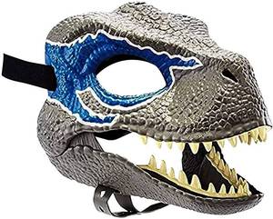 lot 20077 image: AKHVYKYF Dino Mask for Kids,Moving Jaw Dinosaur Open Mouth Halloween Animal Costumes Party Latex Mask for Costume Party