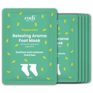 lot 20081 image: Codi New York Relaxing Aroma Foot Mask, Home Spa Moisturizing Pedicure Socks, 4 Pairs, For Dry Cracked Heel, Hydrating Foot Treatment, Made in Korea (Peppermint)