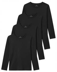 lot 20087 image: Real Essentials 4 Pack Girls Cotton Long Sleeve Crew Neck T-Shirt - Athletic Tee Shirt for Teens Kids Youth- Set 1, S, 6-7