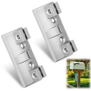 lot 20097 image: Hicarer 2 Packs Mailbox Mounting Bracket Street Sign Bracket for Horizontal Sign Mounting on Mailbox Poles and Posts for Wood or Metal Post Aluminum Wing Brackets for Flat and Extruded Billboard