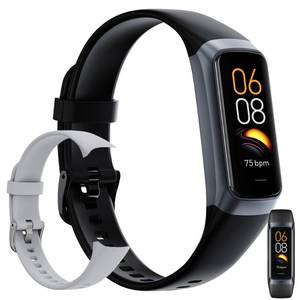 lot 20111 image: Fitness Tracker, Step Tracker Sport Bracelet Pedometer Calories Women, 1.1 AMOLED Smartwatch 3ATM Waterproof with Blood PressureHeart Rate Monitor for Men, Smart Watch for AndroidiOS Phones (Black)