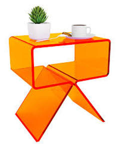 lot 1340 image: Orange plastic see-through nightstand