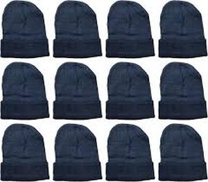 lot 2071 image: Pack of warm knit hats blue and green