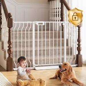 lot 5952 image: GROWNSY Baby Safety Gate Model BS601 White Metal
