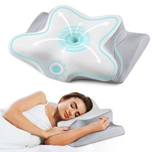 lot 1387 image: Cervical Neck Pillow - Ergonomic Side Sleeper Pillow for Pain Relief, Contour Cervical Pillow for Sleeping, Memory Foam Pillows for Neck Support, Orthopedic Bed Pillow for Back Stomach Sleepers