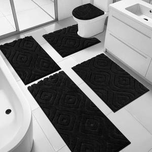 lot 1402 image: Ileading Bathroom Rugs Sets 5 Piece, Ultra Soft Absorbent Bath Mat for Bathroom, Non Slip Washable Bath Rug Set with Toilet Cover, Plush Bath Runner and U-Shaped Contour Toilet Rug