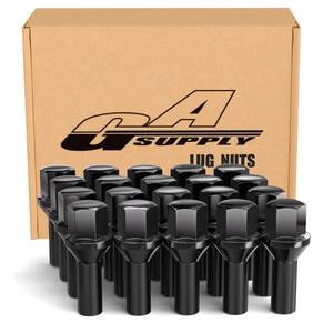 lot 2113 image: GAsupply 12X1.5 26mm Shank Lug Bolts Fit for BMW 128i 135i 318i 320i 325i 328i 335i M3 525i 528i 530i 535i M5 Z3 Z4 E36 E46 E60 E90 E92 E93, 20pcs OEM Length Wheel Black Studs, 17mm Hex, Cone Seat