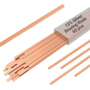 lot 2114 image: 15% Silver Brazing Rods AWS BCuP-5 60 Sticks Silver Solder Phos Copper Brazing Alloys Flat Welding Rods 0.050x18x10 for Air Conditioning, Refrigerator, Cold Storage, and HVAC Units