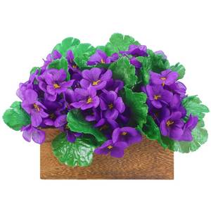 lot 2124 image: Suncalla 6 Pack Purple African Violet Artificial Silk Flower Bushes Individual Artificial Violet Flowers Houseplant(Purple)