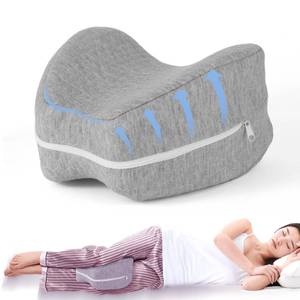lot 2140 image: SOMNINOX Knee and Leg Memory Foam Pillow for Side Sleepers, Ergonomic Support for Back, HIPS, Knees, Joints, Nerves and Muscle Discomfort Relief (Grey, Small)