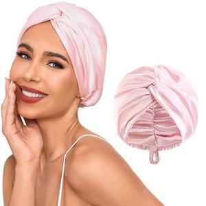 lot 2144 image: Baqzqudnl Adjustable Silk Satin Hair Bonnet for Sleeping Women, Double Layer, Silk Hair Wrap for Sleeping Women Men, Curly Natural Braid Straight Unisex - Pink