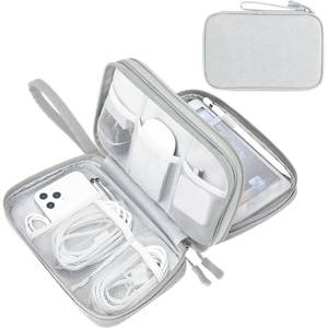 lot 2148 image: FYY Electronic Organizer, Large Travel Cable Organizer Bag Pouch Electronic Accessories Carry Case Portable Waterproof Double Layers All-in-One Storage Bag for Cable, Cord, Charger, Phone, Grey