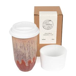lot 2154 image: NOVA CERAMICS Travel Coffee Cup�� Travel Coffee Tumbler �� On the Go Coffee Mug �� Microwave & Dishwasher Safe Green CoffeeTumbler - Gifts For Women Men Him Her �� 16oz �� Jupiter
