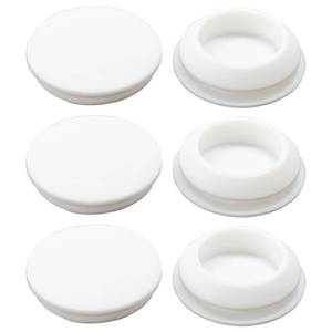 lot 2162 image: 6 Pcs 30 mm Silicone Rubber Plugs Snap in Locking Hole Plugs for 30-33 mm (1-316-1-516) Round Holes, Flush Type Rubber Stoppers, Flexible Tube Pipe End Caps Covers, Waterproof Sealing Plugs, White