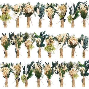 lot 2200 image: Layhit 24 Pcs Boho Dried Flower Bouquet Mini Wedding Handmade Dry Flowers Decor for Vase Crafts DIY Photo Boutonniere for Men Floral Plant for Bridesmaid Gift Birthday Decor(Greenery)