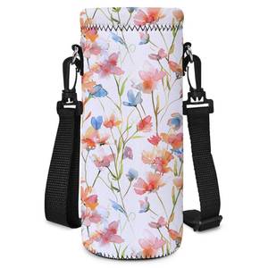 lot 2212 image: RICHEN Neoprene Water Bottle Carrier Bag with Adjustable Shoulder Strap,Insulated Water Bottle Cover for 500ml16oz Stainless SteelGlassPlastic Bottles Bottles (BC-52,500ML)