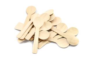 lot 2215 image: COOBL 3.9 Inches Mini Kitchen Wooden Ice Cream Dessert Spoons Disposable Wood Cutlery Tableware,Pack of 100