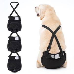 lot 2218 image: 3 Pack Avont Washable Female Dog Diaper with Suspender, Reusable Girl Doggie Diapers for Small Medium Large Doggy in Heat Cycle Period Incontinence -L