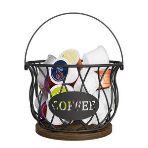 lot 5007 image: YINMIT Coffee Pod Holder, Large Capacity K Cup Holder Organizer with Handle, Coffee Pod Storage Basket for Kitchen Counter Office Desktop Coffee Bar Accessories, Retro