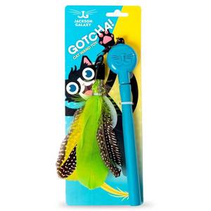 lot 6109 image: Jackson Galaxy Gotcha Cat Wand Toy - Interactive Cat Toy, Feather Wand