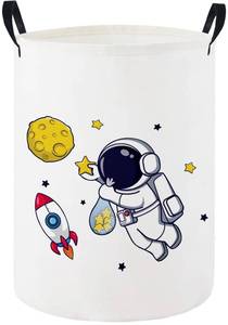lot 6115 image: HIYAGON Baby Laundry Hamper Basket Baby Hamper for Nursery Boy and Girl Cute Kids Toys Storage Bin Organizer Boho Room Decor(Astronaut)
