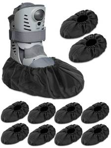 lot 6162 image: Janmercy 10 Pcs Fracture Walking Boot Cover Recovery Shoes Covers Waterproof Rain for Walking Boot Brace Orthopedic Cover with Rubber Sole Reusable(Large)